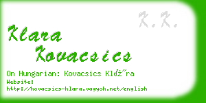 klara kovacsics business card